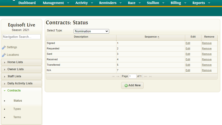 Contract Status